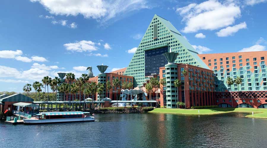 The Disney World Dolphin Resort building from the outside