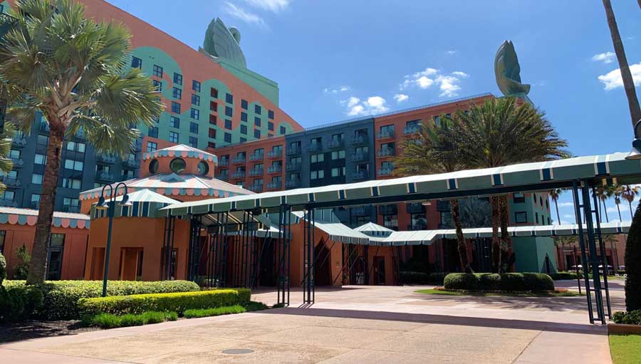 the Walt Disney World Swan from the outside