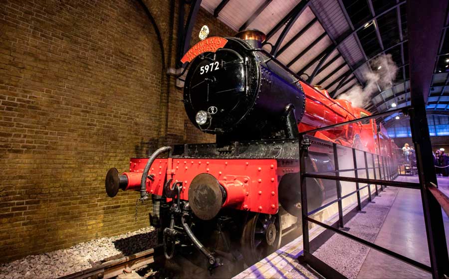 The Hogwarts Express inside the Warner Bros. Studio