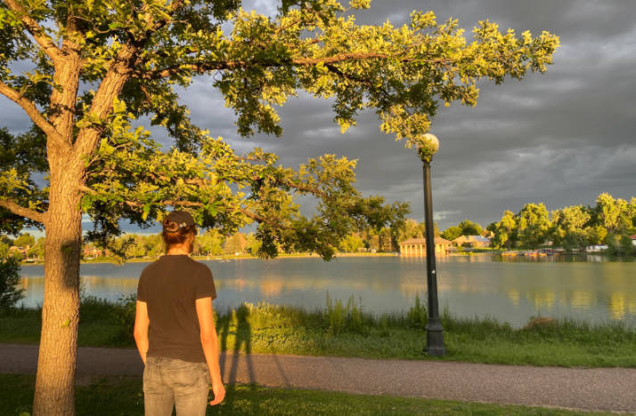 The author looking out over Washington Park