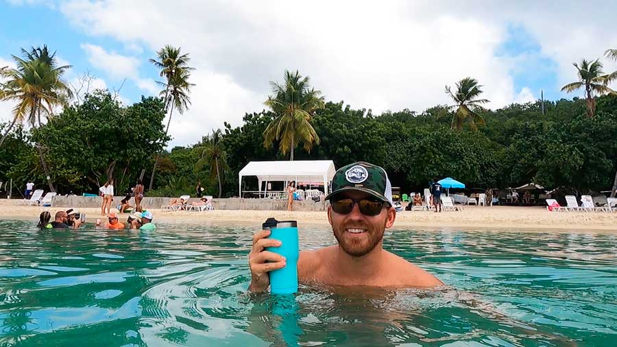 The author enjoying his day in Water Island
