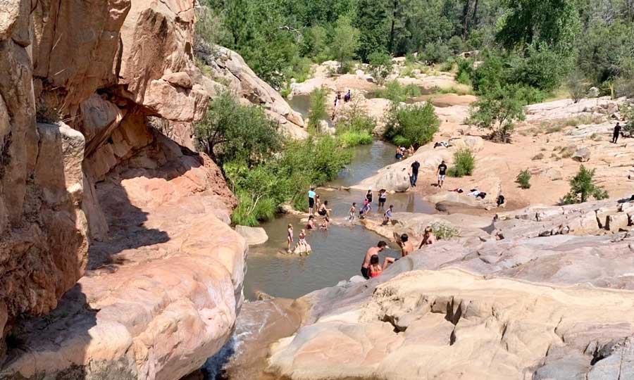 People enjoying their weekend in Water Wheel Falls