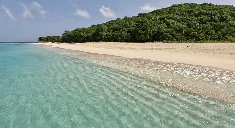 View of clear water in Buck Island