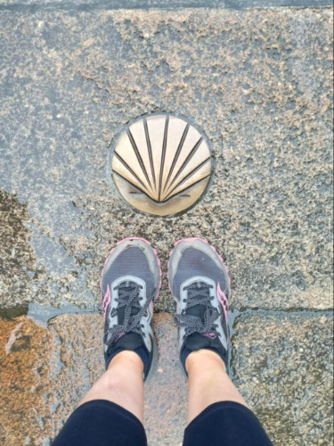 Standing near a Waymarker on the street in Santiago