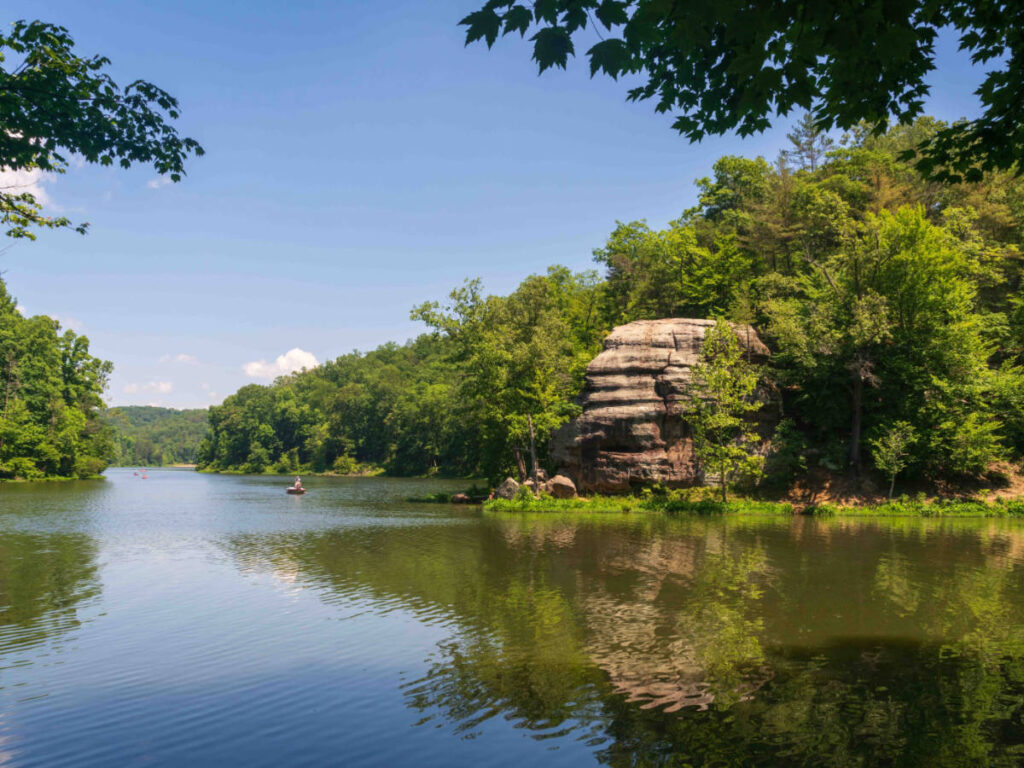 Clear blue sky over the Wayne National Forest in Ohio
