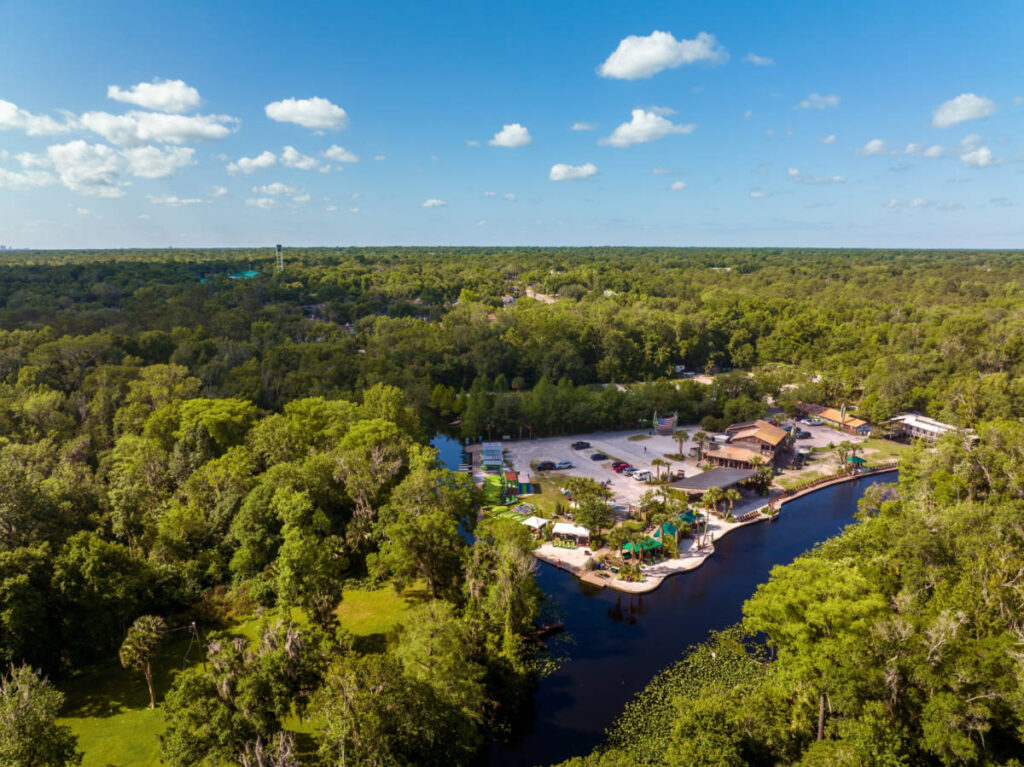 Aerial view of Wekiwa Island in Florida