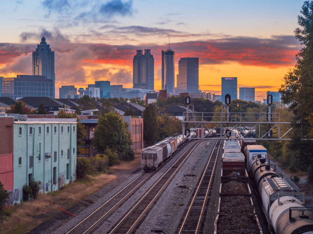 The train tracks at West Midtown