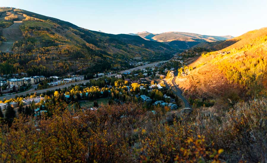 Overlooking view of a landscape in West Vail