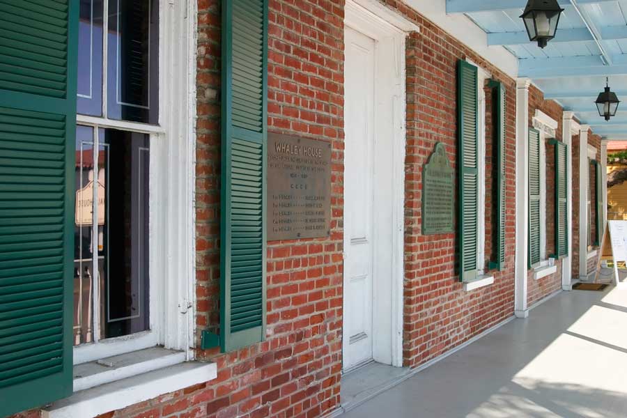 View of the brick wall house in Whaley House Museum