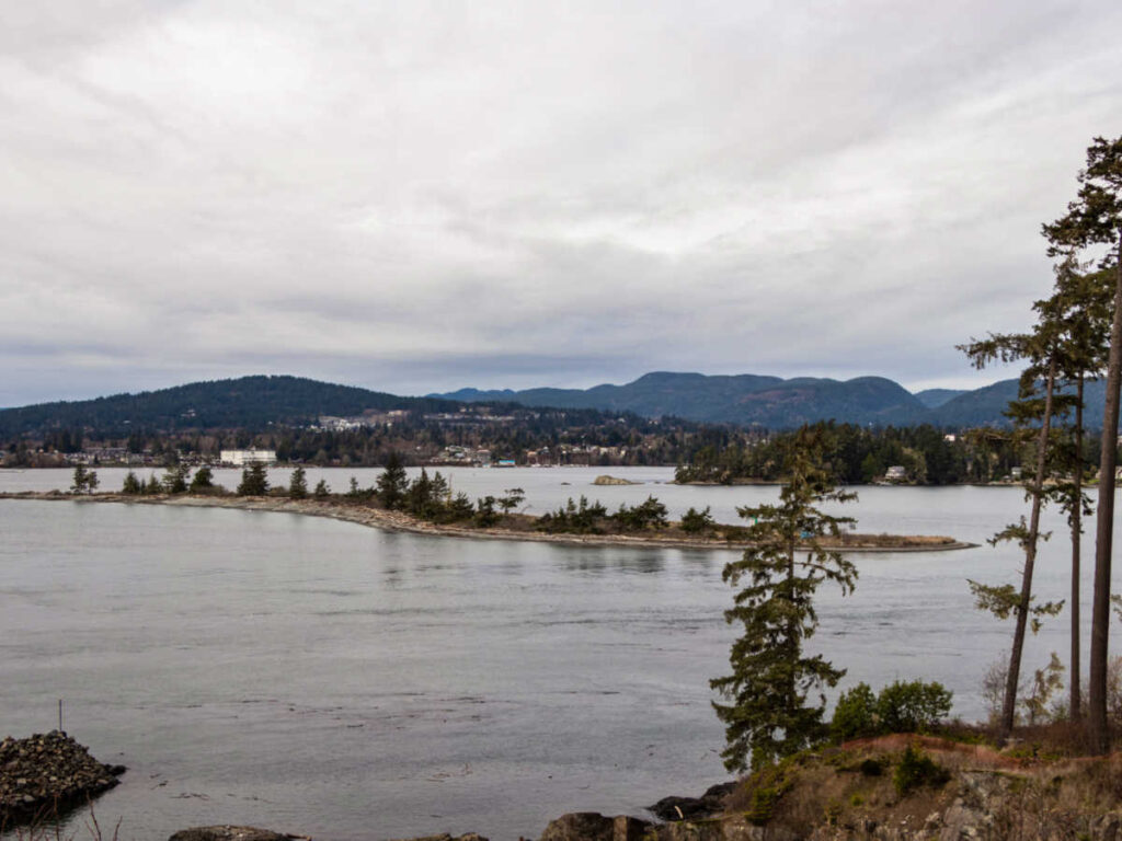 Aerial view of the landscape of Whiffin Spit