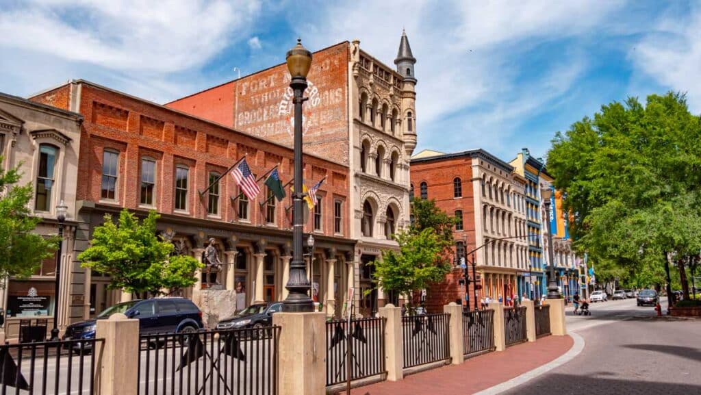 Building of one of Louisville's whiskey distilleries