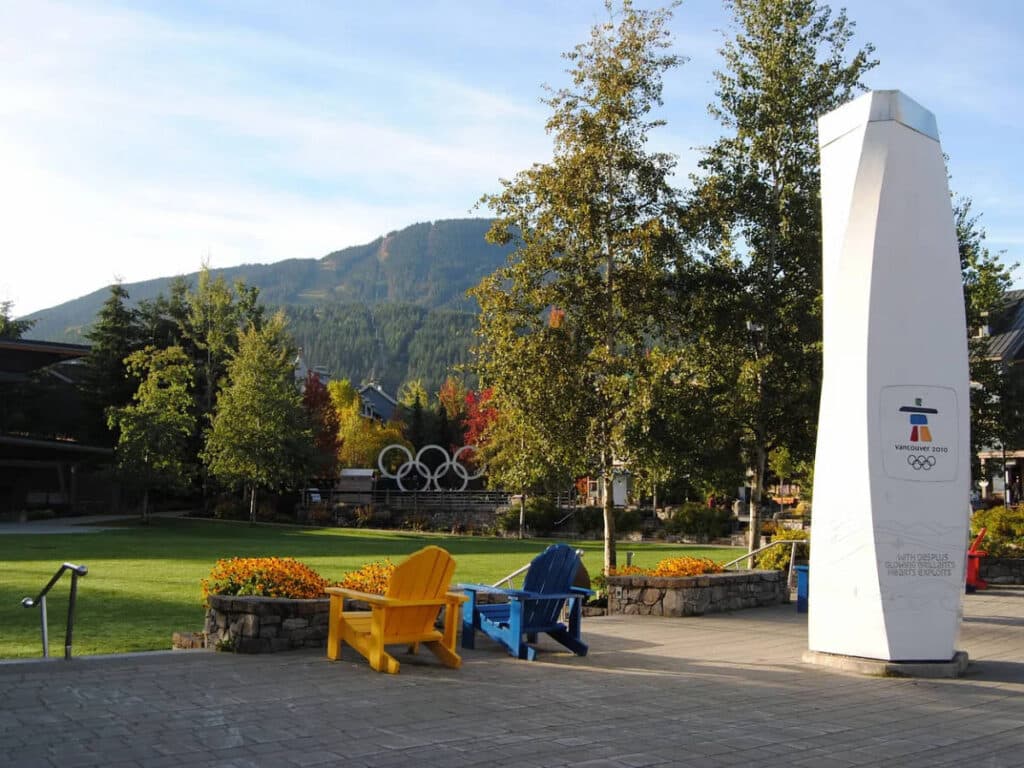 View at the Whistler Olympic Plaza in Vancouver