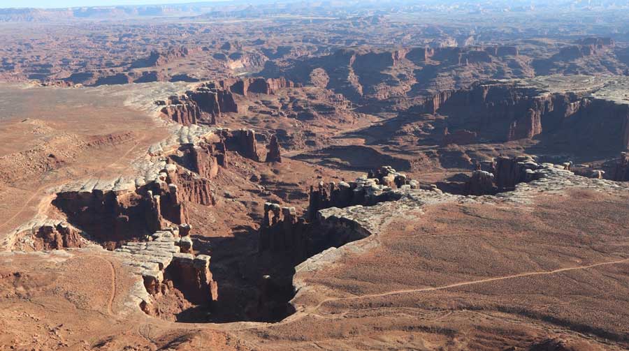 Aerial view of the White Rim Overlook