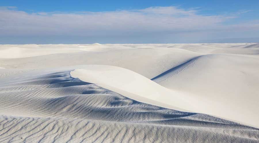 Scenic view at the White Sands National Park in New Mexico