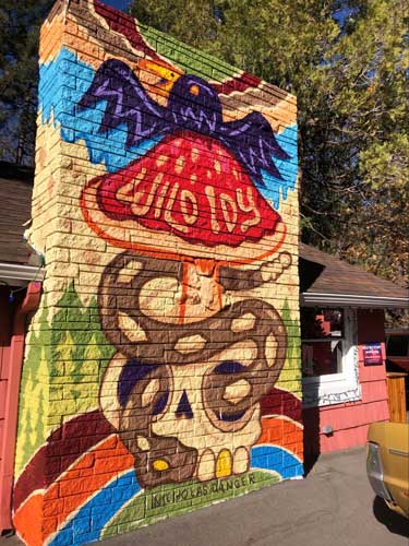 A colorful wall street art in Idyllwild