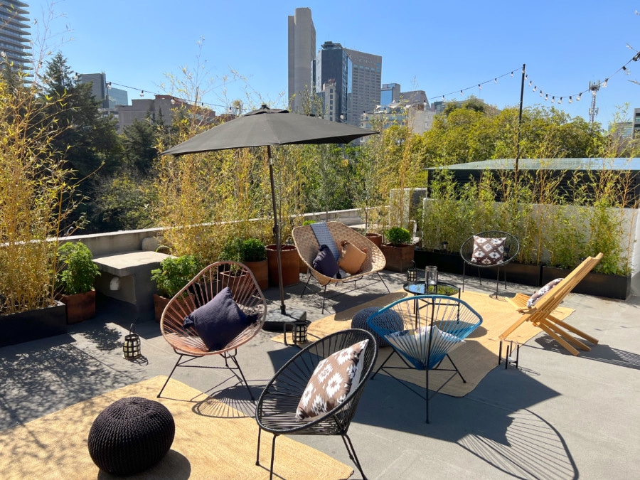 Rooftop at the Wild Oscar Hotel in Polanco Mexico City