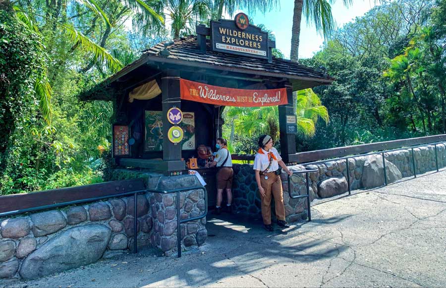 View of the Wilderness Explorers booth on Discovery Island
