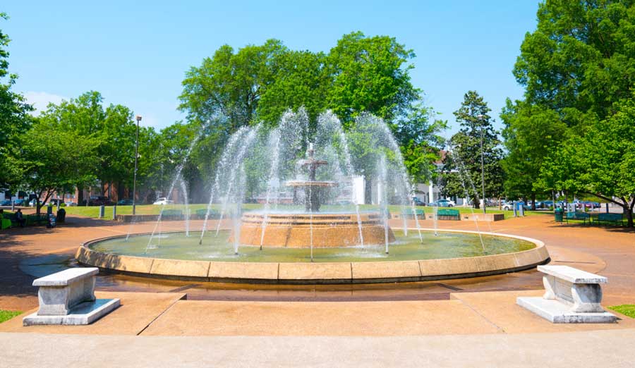 A water fountain at the Wilson Park
