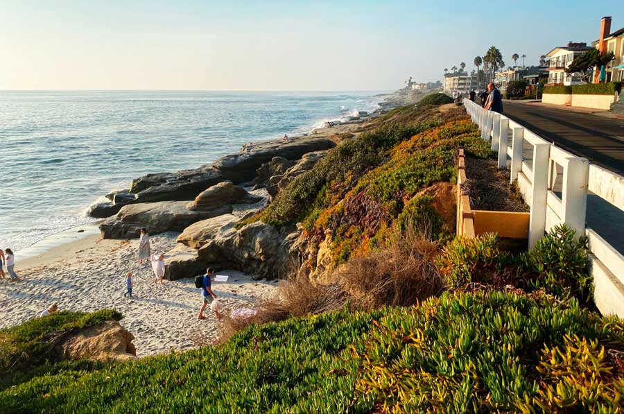 View of people in Windansea Beach
