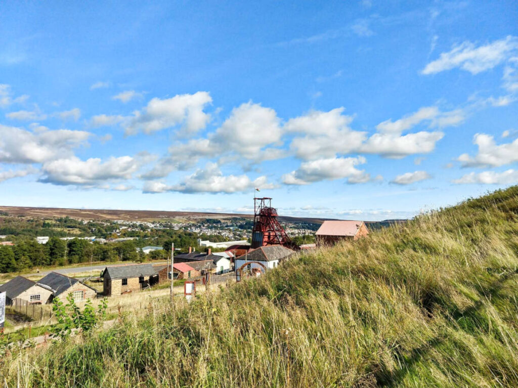 Panoramic view of the lush landscape around Big Pit National Coal Museum