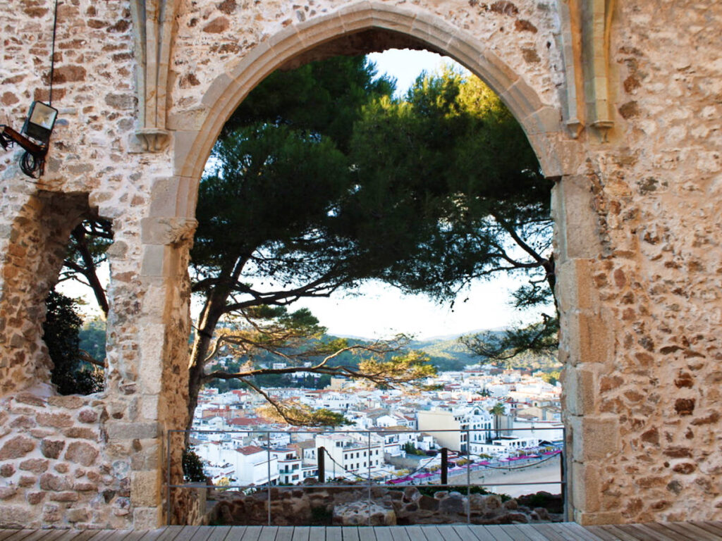 Overlooking view of the Tossa De Mar from the window at Ruïnes de l’Església Vella de Sant Vicenç