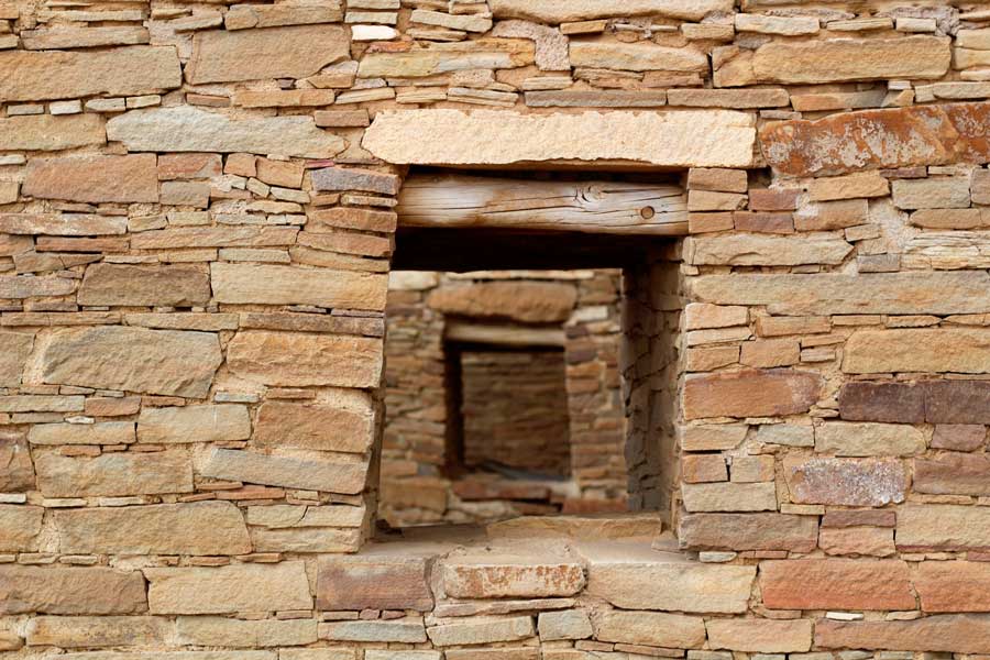 View of windows in Chaco Culture National Historical Park
