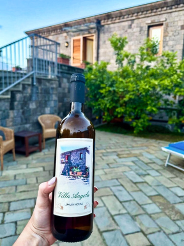 A complimentary wine at Villa Angela