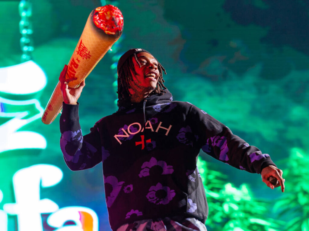 Wiz Khalifa performing during a show