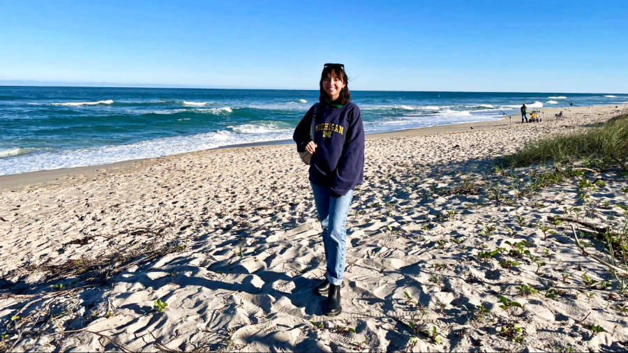 The author Lea Rose Allbaugh posing at Sebastian Inlet