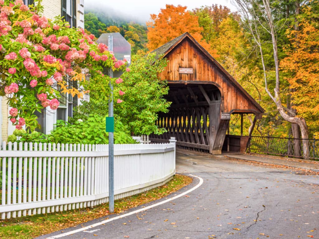 View of the picturesque fall foliage in Woodstock