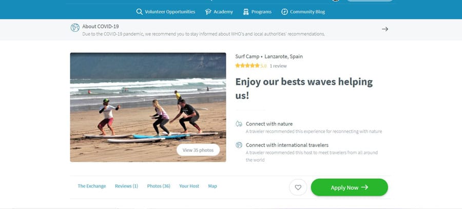 View of people learning how to surf