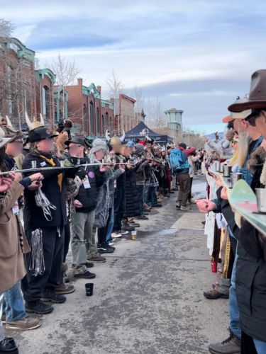 The World’s longest shotski at Ullr Festival