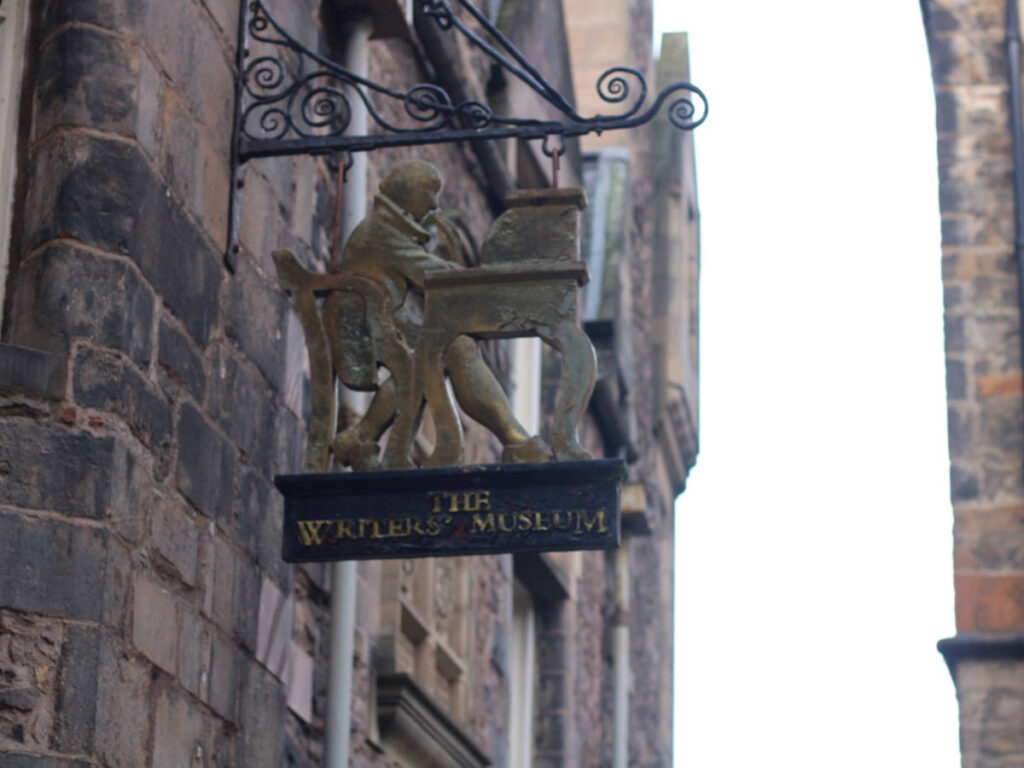 The signage hanging outside of Writer’s Museum