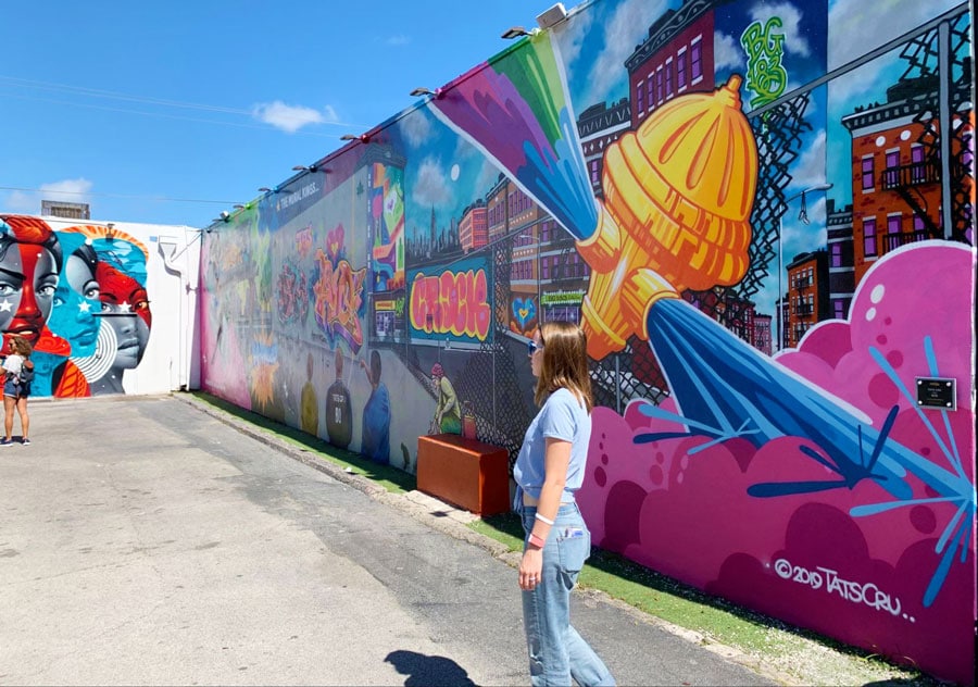 Katie in the colorful Wynwood Walls in Miami