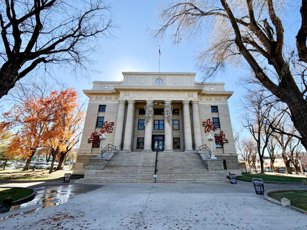 The Yavapai County Courthouse building from the outside