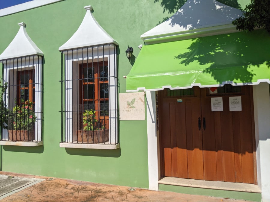 Outside of the Green Yerbabuena del Sisal restaurant