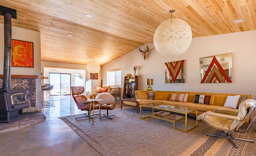 View of the interior on one of the accommodation option in Yucca Valley