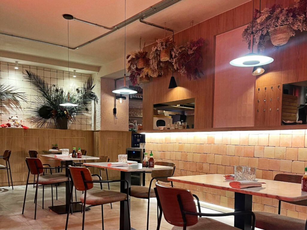 View from the inside of Zen Noodle Bar