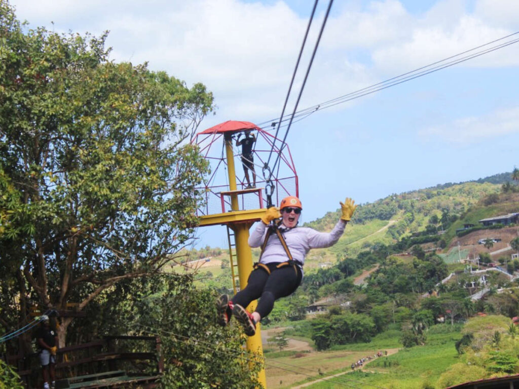 Enjoying the zipline at Zipline Rainforest Park