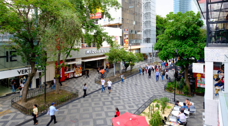 View of visitors walking in the Zona Rosa area