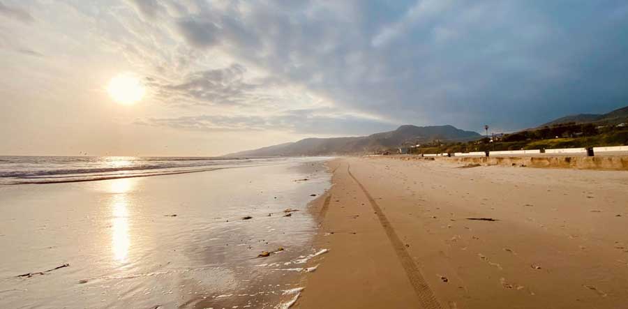 View of the sunrise in Zuma Beach
