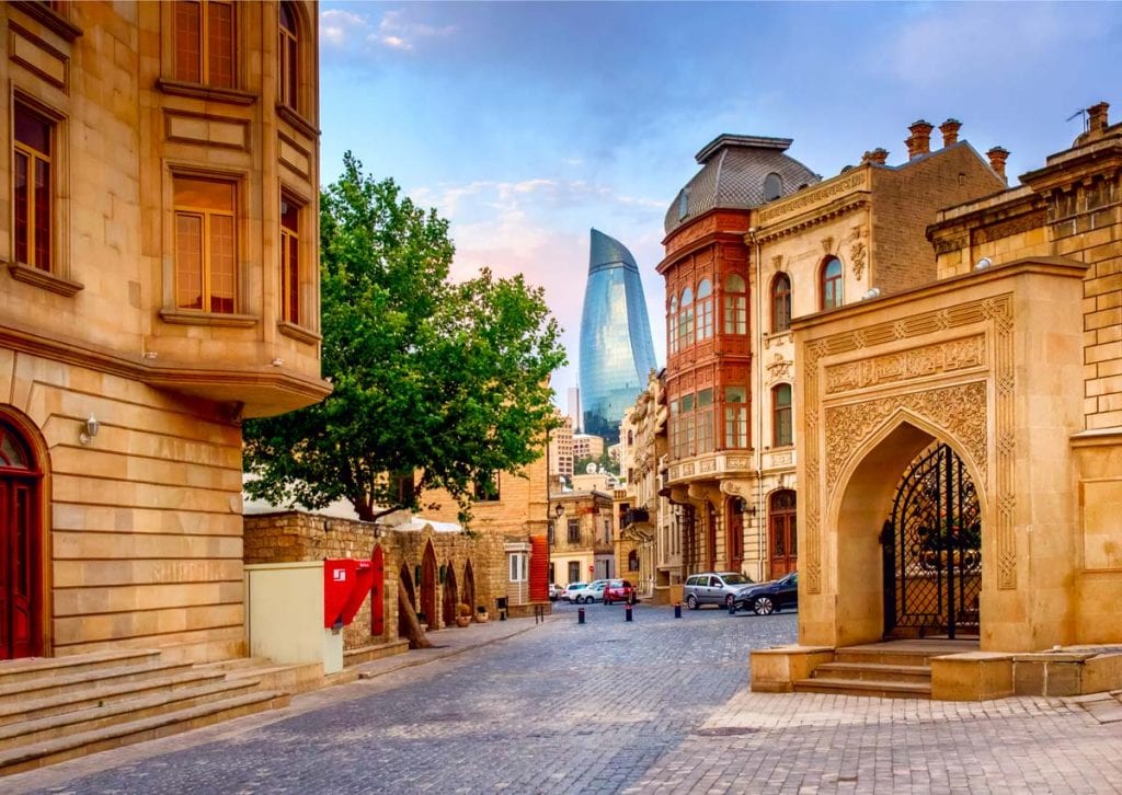 View of the intricate buildings in Azerbaijan