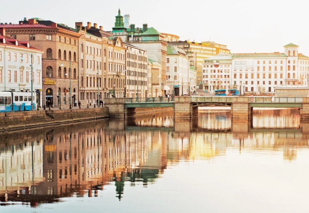 View of the buildings in Gothenburg