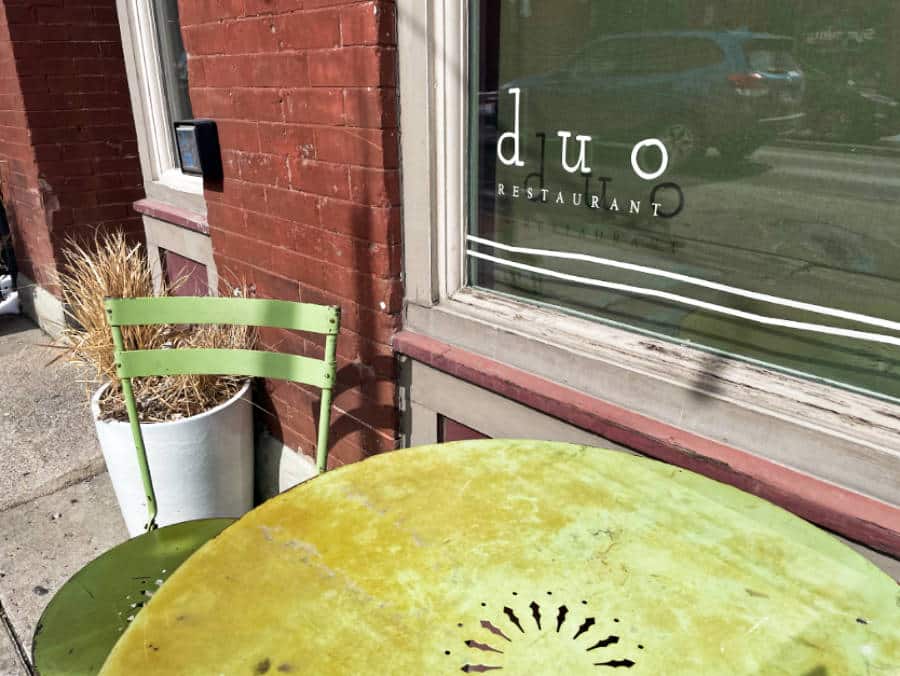 View of the outdoor seating area at the duo Restaurant