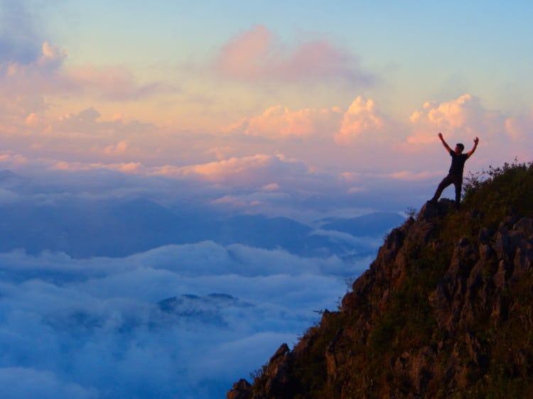 Travel Lemming founder Nate Hake, admiring the overlooking view of Chiang Dao Mountain