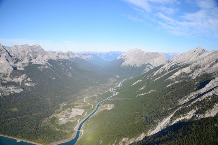Aerial view of Canadian Rockies Mountain Banff
