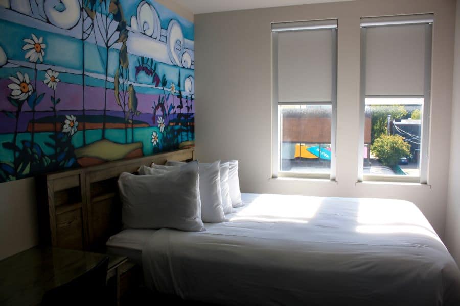View of a hostel dorm room interior