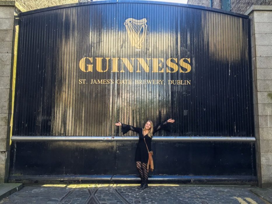 The author, Taylor Herperger in front of the Guinness gate in Dublin