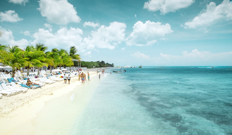 Beautiful sandy beach on Cozumel island