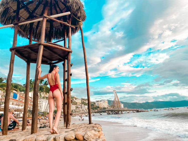 The author Clara Kesseler in Playa Los Muertos Puerto Vallarta